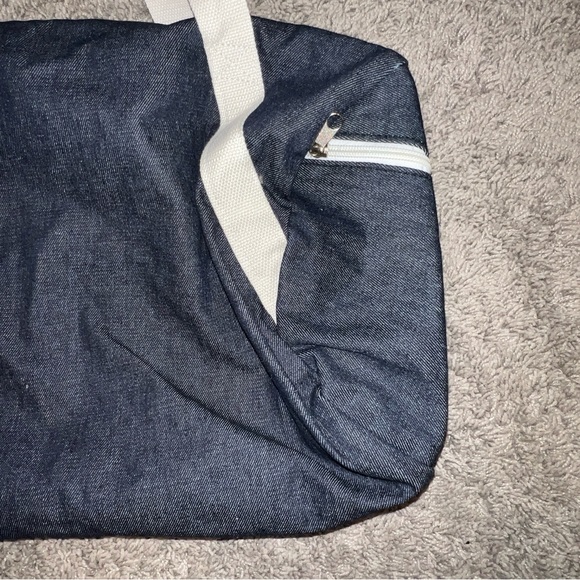 Private Party Meet Me At The Barre Dark Blue DENIM Gym Workout Bag - Picture 2 of 5